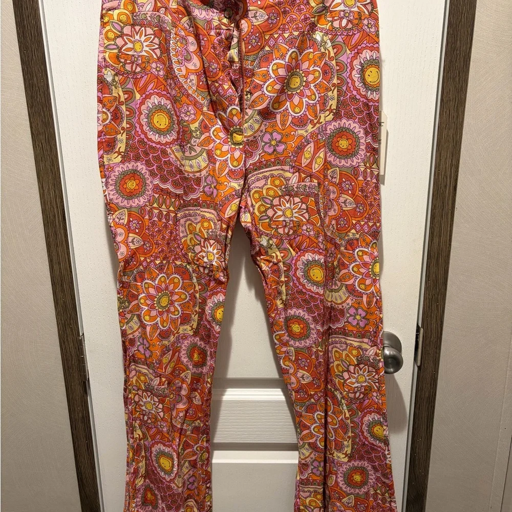 Billabong Smiley Floral Pants - Pink, Orange, Yellow - Picture 1 of 4